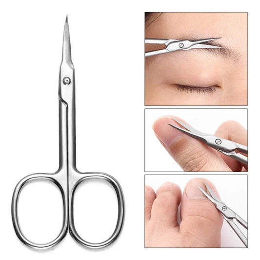 Stainless Steel Curved Tip Thin Blade Cuticle Scissors Nail Clippers Trimmer