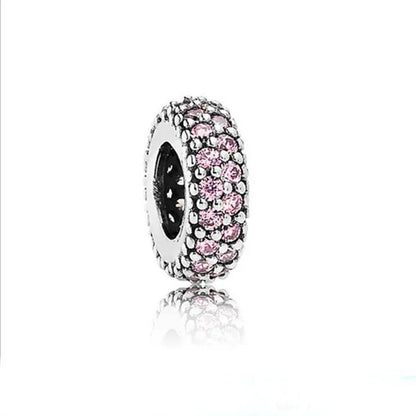 European Zircon Charm Beads 925 Silver Pendant Necklace for Women Gift P498-fen