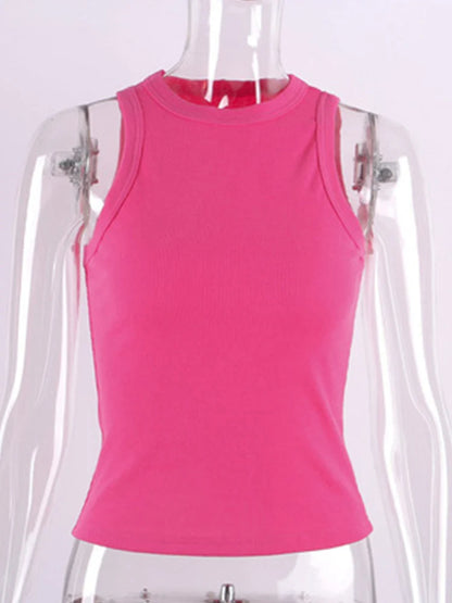 Ribbed Knitted Tank Top For Women Off Shoulder White Black