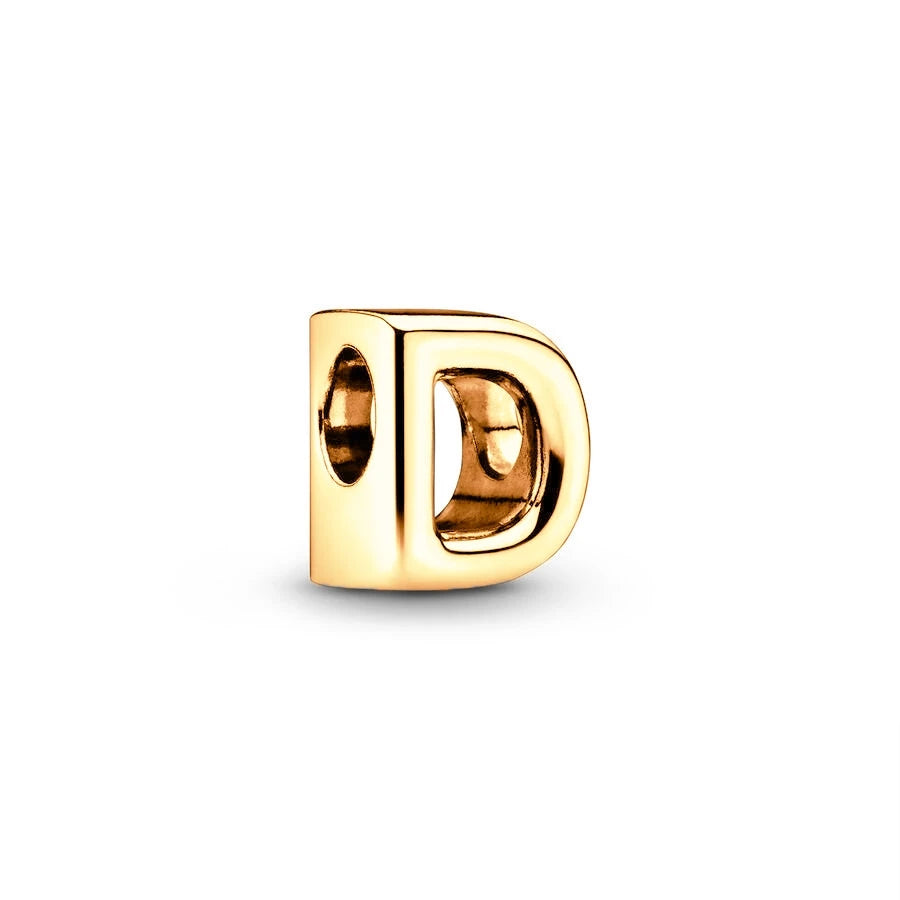 Gold Plated A To Z Alphabet Charm Beads For 925 Bracelet