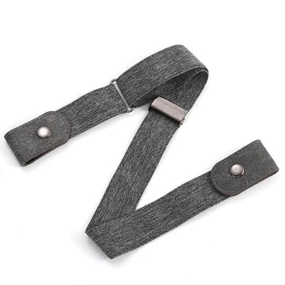 Canvas Adjustable Elastic Waist Band Invisible Belt for Jeans gray 60-65cm