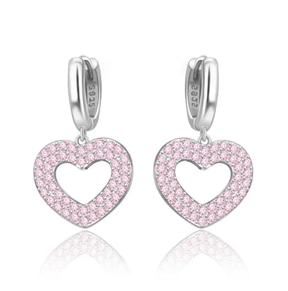 925 Sterling Silver Luxury Heart Sun Moon Stud Earrings Bow Butterfly Crab Clip Set for Women Party Jewelry Gifts