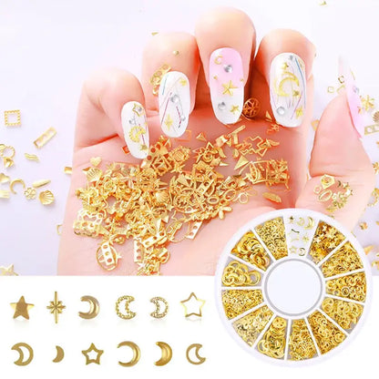 Resin Filling Metal Rivet Moon Stars Nail Art Decorations Mixed Beach Ocean Style Jewelry DIY Charms