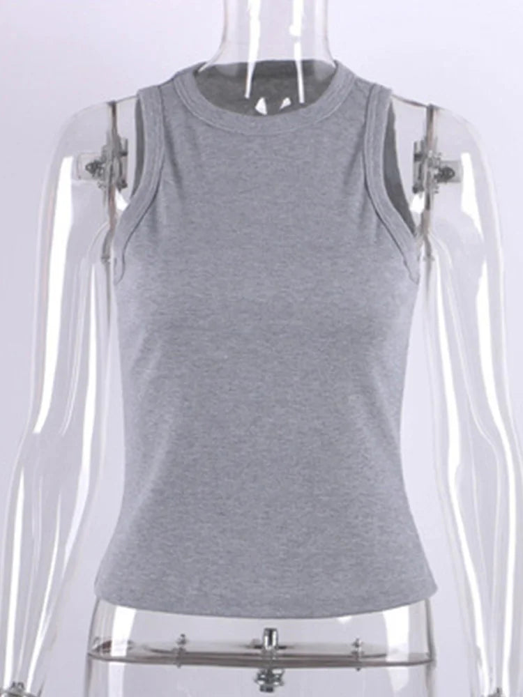 Ribbed Knitted Tank Top For Women Off Shoulder White Black