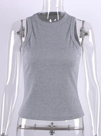 Ribbed Knitted Tank Top For Women Off Shoulder White Black