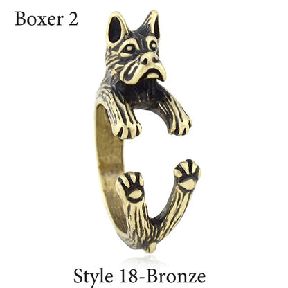 Vintage Labrador Retriever Wrap Ring Adjustable Fashion Jewelry for Women and Men