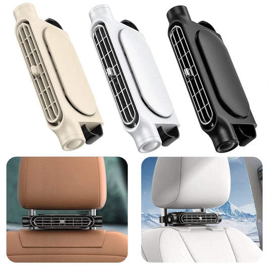 Car Backseat Cooling Fan Electric Auto Backseat Car Fan 3 Speeds Adjustable Cooling Tool for Mini Cars RVs Sedans