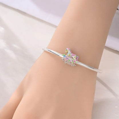 Romantic 925 Sterling Silver Pink Lipstick Heart Bow Rose Flower Zircon Charm Bead for DIY Bracelet Jewelry Gift