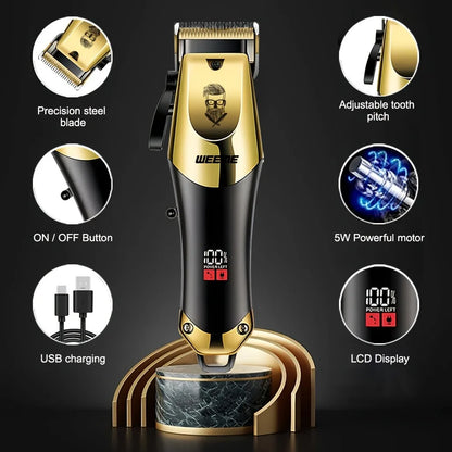 USB Rechargeable Hair Clippers Set for Men with Stainless Steel Blades and Electric Trimmers Ideal for Home Use