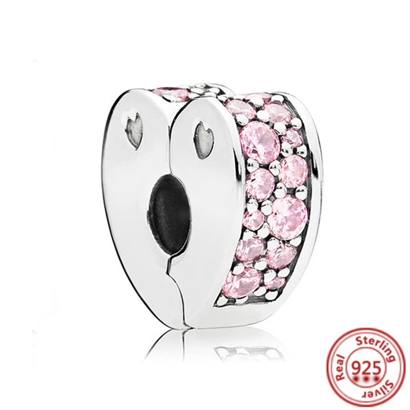 Springtime 925 Silver Pink Flower Ice Cream Charm Pendant for DIY Bracelets N362