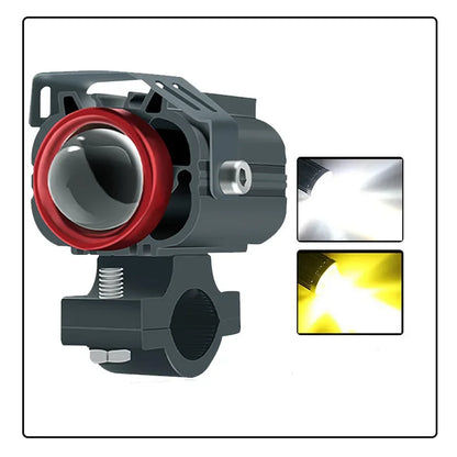 Two Tone Motorcycle LED Spotlight White Yellow Dual Beam