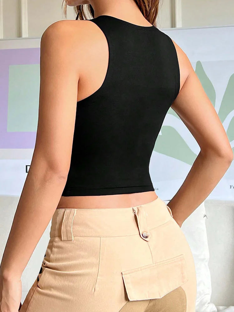 Y2K Hollow Out Crop Tank Top For Summer Girls Fashion