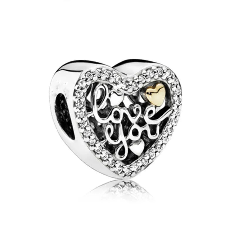 Elegant 925 Silver Cat Bear Ice Cream Pendant Bead for European Bracelet
