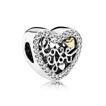 Elegant 925 Silver Cat Bear Ice Cream Pendant Bead for European Bracelet