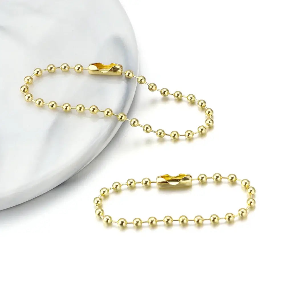 100Pcs Lot 10Cm Iron Colorful Ball Bead Chain for DIY Jewelry Making Imitation gold