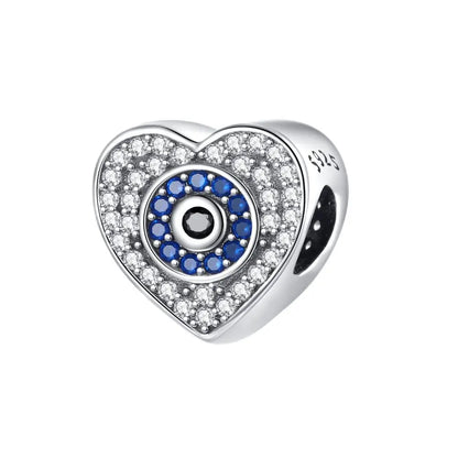 925 Sterling Silver Blue Evil Eye Jewelry Set With Zircon Charms Pendant Ring Earrings For Bracelet Necklace Gift