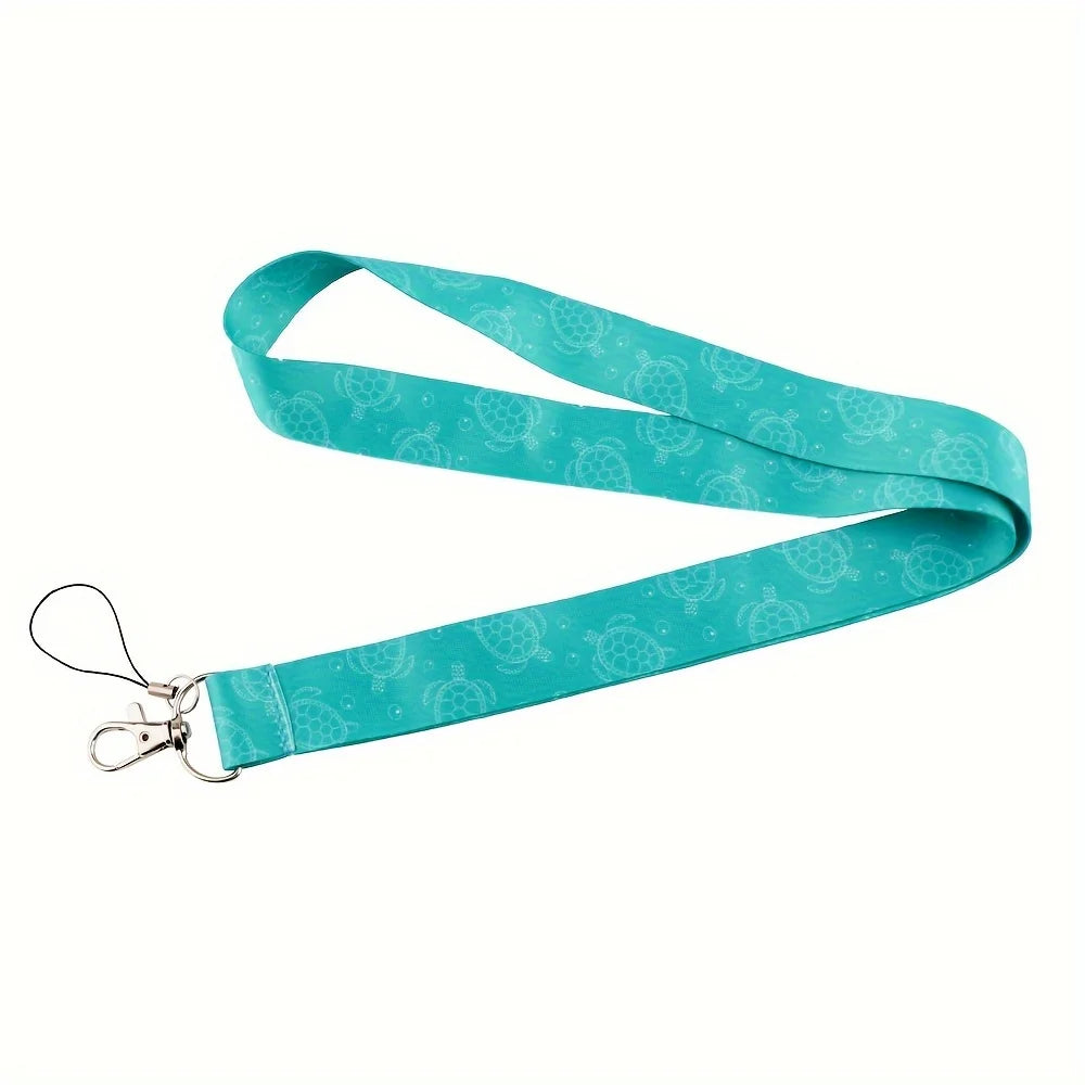 Green Turtle Neck Strap Lanyard for Mobile Phones and Keychains
