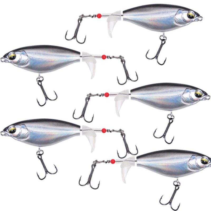 5pcs Floating Propeller Lure Bionic Bait for Fishing Gear 5pcs silver 7cm 6g
