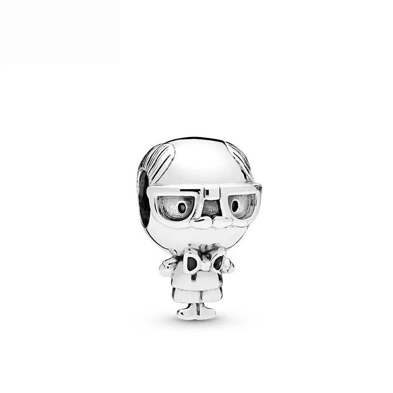 925 Silver Couple Charm Beads for DIY Bracelets Elegant Jewelry B218