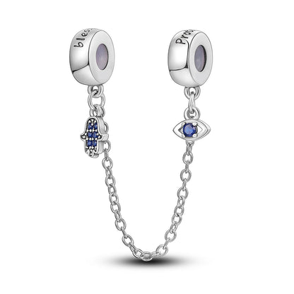 Moonlit Charm Clip 925 Silver Safety Chain Clasp for DIY Bracelets Jewelry for Women and Girls KTC404