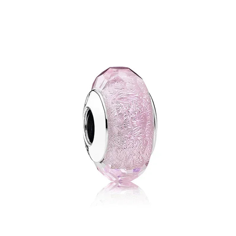 Original 925 Sterling Silver Pink Flower Balloon and Coffee Cup Charms Beads for DIY Women’s Bracelet Jewelry Gift