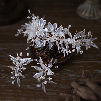 Crystal Blossom Bridal Hairband Handmade Wedding Headpiece for Women