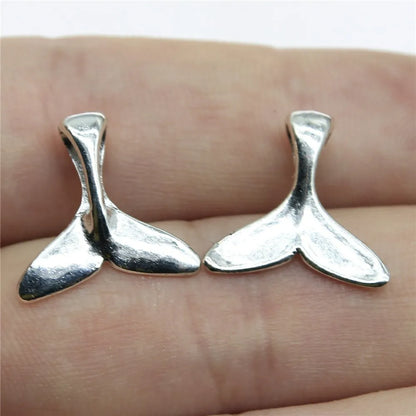 Vintage Whale Tail Mermaid Charms Set for DIY Jewelry Crafting 20 Pieces 16x16mm