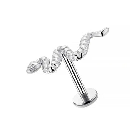 1PC Stainless Steel Punk Snake Earring and Nose Piercing Jewelry sliver