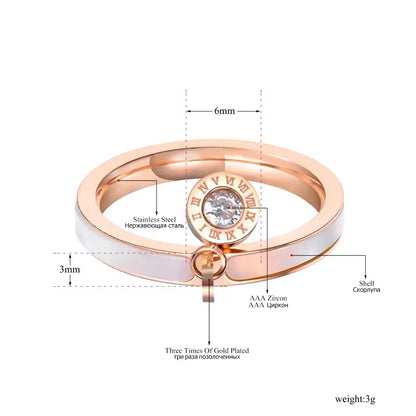 Lokaer Rose Gold Plated Titanium Steel Wedding Ring for Women 6