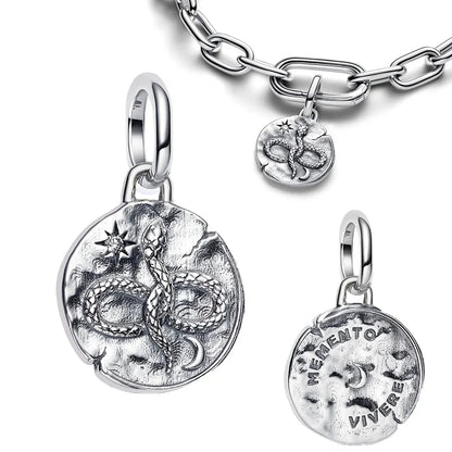 925 Sterling Silver Gold Star Moon Heart Charms Beads for DIY Jewelry Gifts