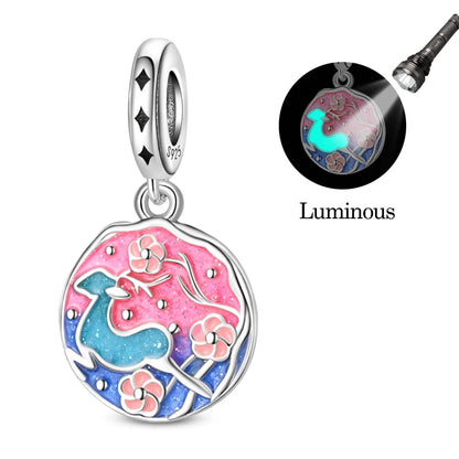 925 Sterling Silver Luminous Lantern Angel Cat Charm