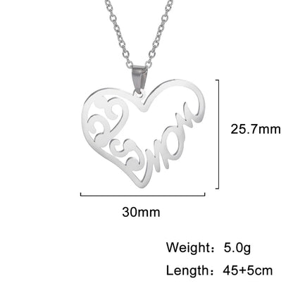 Cazador Sweet Love Heart Pendant Necklace for Women Stainless Steel Jewelry Mother's Day Gift 2025