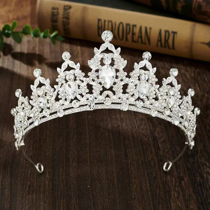 Elegant Crystal Bridal Tiara Set with Earrings and Necklace for Princess Brides