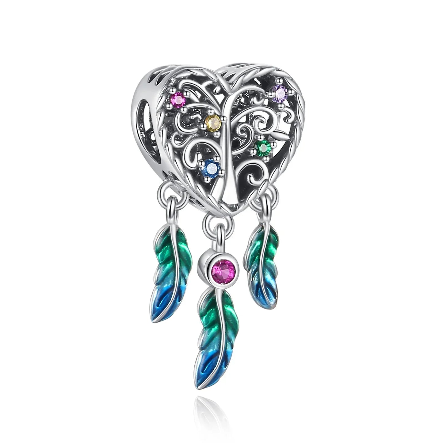 925 Sterling Silver Colorful Dreamcatcher and Hot Air Balloon Charms for DIY Necklace and Bracelet Jewelry