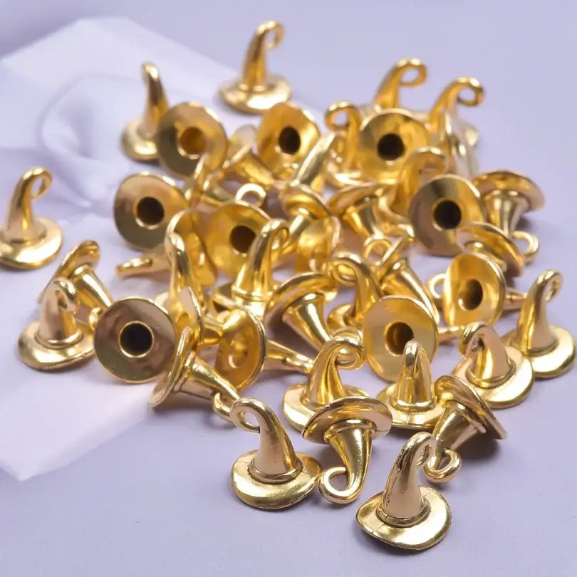20 Pieces Lot Wicca DIY Witch Hat Charms Metal Alloy Pendants