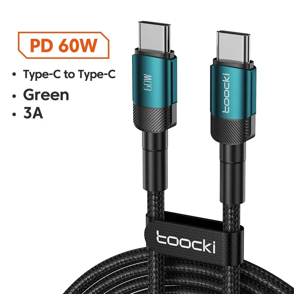 Toocki USB Type C Cable Fast Charging USB C Charger Cord 1m 2m USB A to C Green