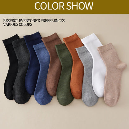 5 Pairs Bamboo Crew Socks Men Anti Odor Lightweight Non Slip