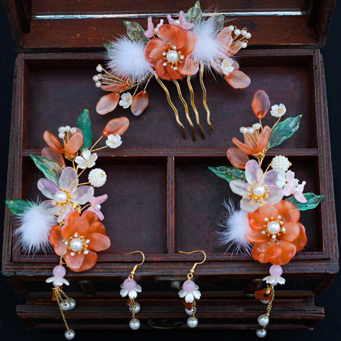Vintage Chinese Hanfu Hair Accessories Set for Bridal Elegance