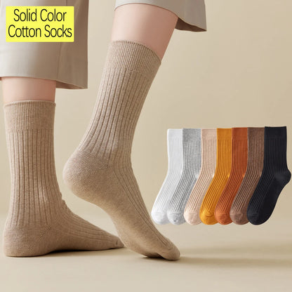 Women Seamless Anti Odor Cotton Mid Calf Socks Breathable