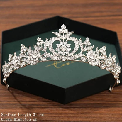 Silver Crown Tiara Hair Accessories for Brides - Top-Rated Crystal Rhinestone Diadem Silver 1
