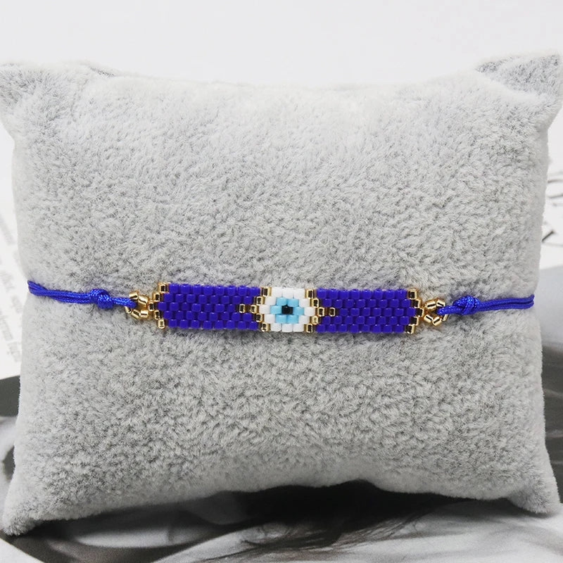 ZHONGVI Multicolored Evil Eye Miyuki Bead Bracelet for Women – Trendy Friendship Jewelry
