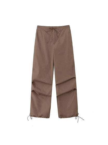 Women Parachute Cargo Pants High Waist Jogger Boot Cut