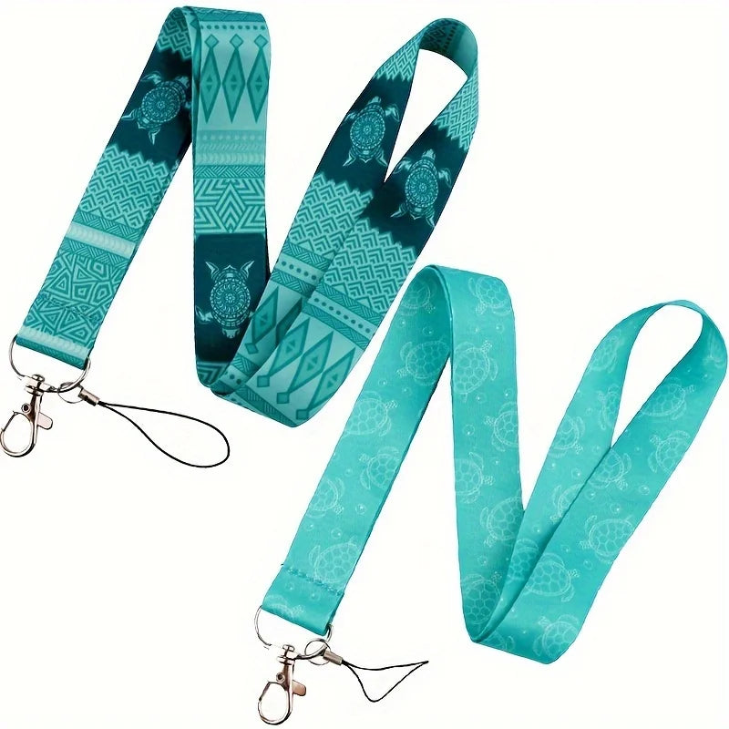 Green Turtle Neck Strap Lanyard for Mobile Phones and Keychains