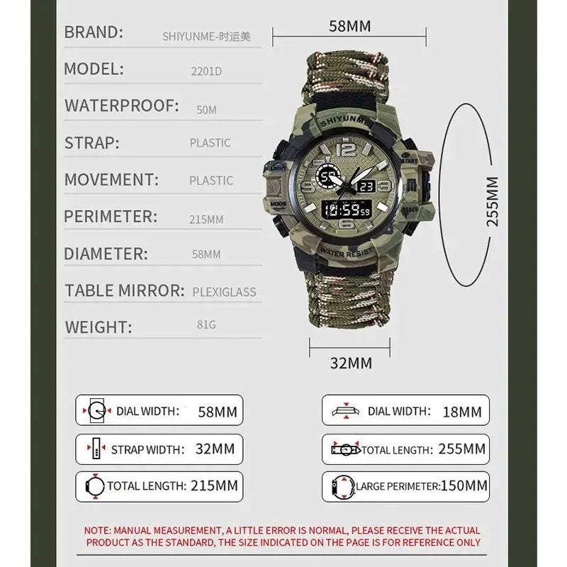 Outdoor Survival Watch Multifunctional Waterproof Tactical Bracelet