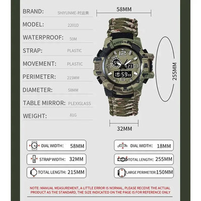 Outdoor Survival Watch Multifunctional Waterproof Tactical Bracelet
