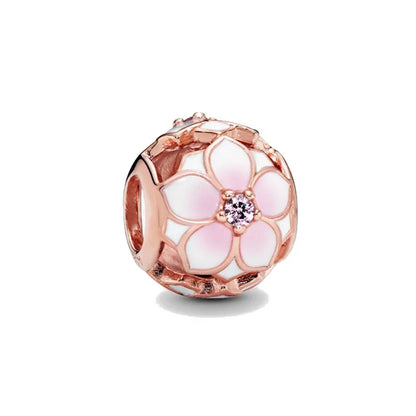 European Rose Gold Heart Charm Bead for Women Perfect for Mother's Day Bracelet and Necklace Jewelry