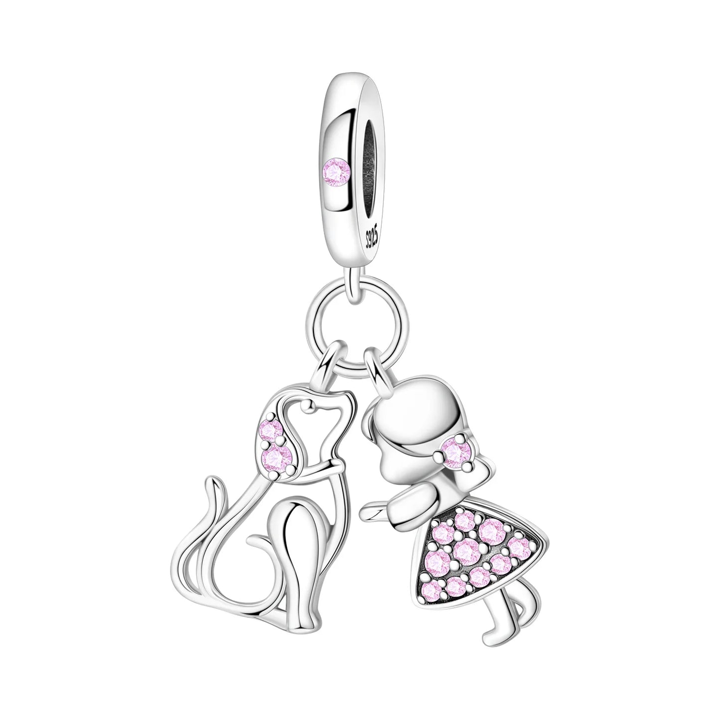 925 Sterling Silver Cute Pet Animal Pendant Charm Gift