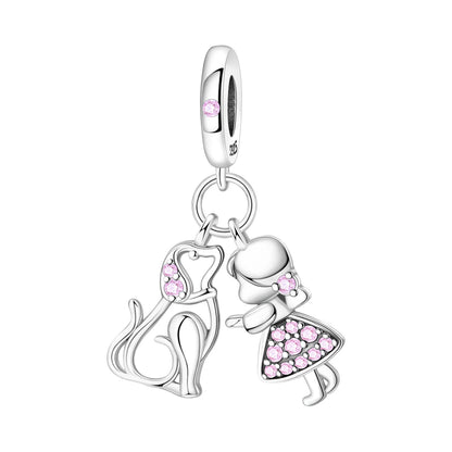 925 Sterling Silver Cute Pet Animal Pendant Charm Gift