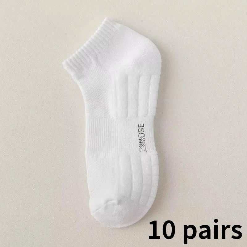 10 Pairs Men’s Thickened Cotton Winter Sports Socks Velvet Towel Bottom Mid Tube Basketball Socks