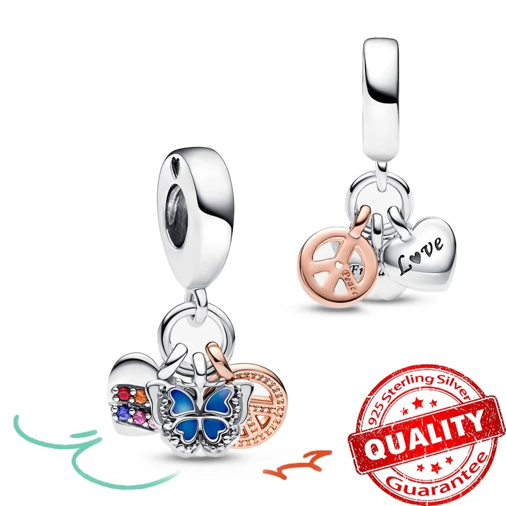 925 Sterling Silver Christmas Snowman Snowflakes and Hot Air Balloon Charms for DIY Bracelets and Necklaces Women Gift